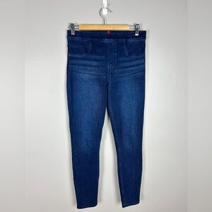 SPANX Denim Jeggings Indigo Blue Size Medium High Rise Stretch Dark Wash